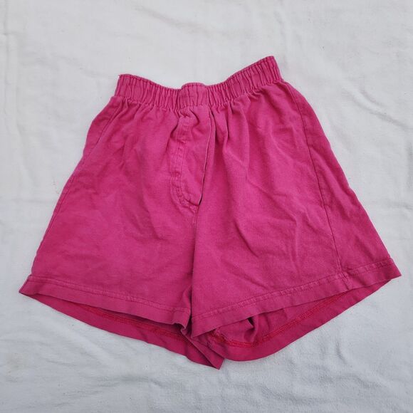 Fruit of the Loom Pants - Vintage 80s 90s Fruit of the Loom Lounge Shorts M Pink Knit Pajama High Waisted
